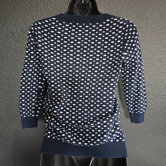 J.CREW Charley Sweater Double Knot Dash Dot 3/4 Sleeve XXS - Picture 2 of 8